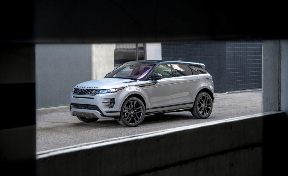 <p>The 2020 Range Rover Evoque trades on style and class but still offers genuine off-road capabilities. The P300 model tested here features a 48-volt hybrid system that augments the turbocharged 2.0-liter inline-four for a combined 296 horsepower. Read the full story <a href="https://www.caranddriver.com/reviews/a28553117/2020-range-rover-evoque-p300-by-the-numbers/" rel="nofollow noopener" target="_blank" data-ylk="slk:here;elm:context_link;itc:0;sec:content-canvas" class="link ">here</a>.</p>