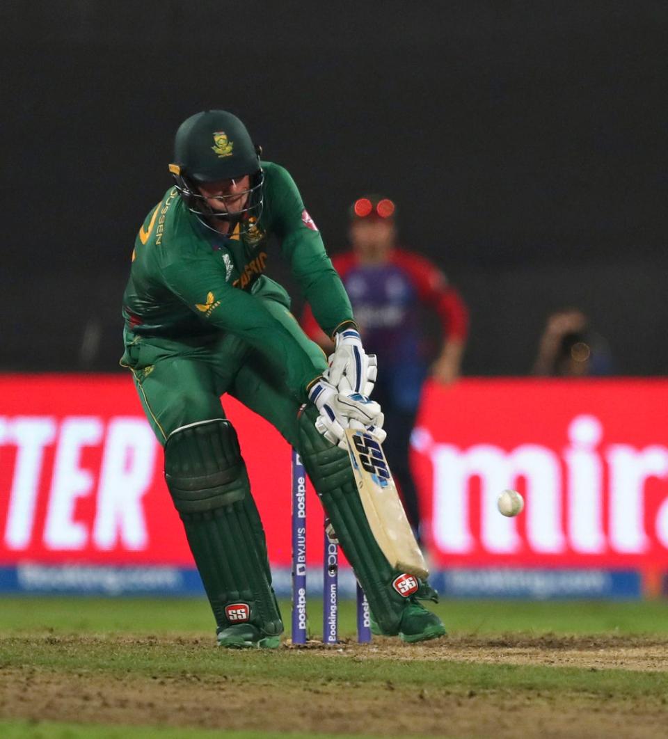 Rassie van der Dussen hit a career-best 94 not out (Aijaz Rahi/AP) (AP)