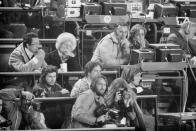 <p>Caroline Kennedy (front, center-right) working as a photographer's assistant at the 1976 Winter Olympics in Innsbruck.</p>