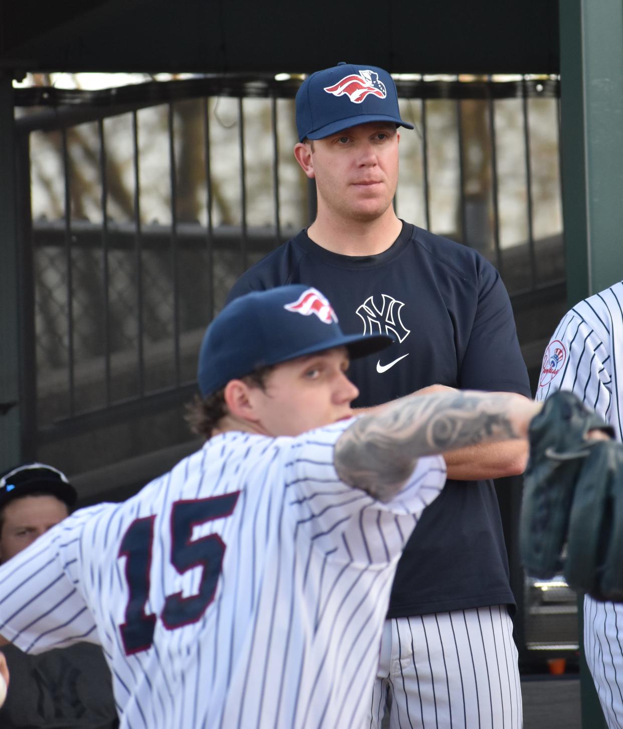 Pitching coach Brett DeGagne was promoted from the Yankees’ Florida Complex League team to Double-A Somerset this year.