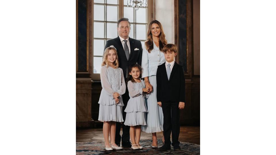 Princess Madeleine and Christopher O'Neill with the children