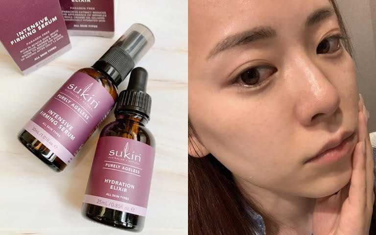 Sukin無齡肌鎖水精華油25ml／989元、Sukin無齡肌臉部緊緻精華液30ml／989元  能為妳解決粗糙細紋、暗沉鬆弛、失去彈性的壓力肌膚。(圖／吳雅鈴攝影、IG@sekine.risa)