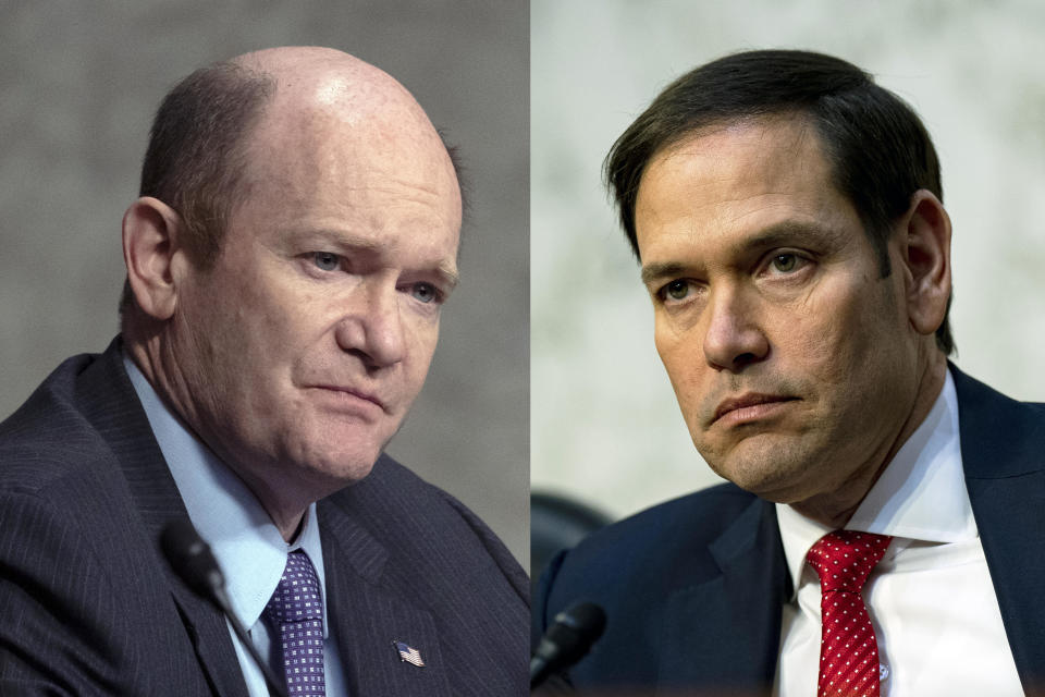Senator Chris Coons (D-Del.), left, and Senator Marco Rubio (R-Fla.), right. / Credit: Getty Images