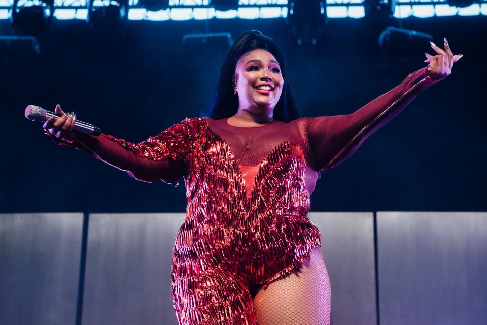 Lizzo performs onstage at the 2019 Coachella Valley Music and Arts Festival on April 21, 2019.