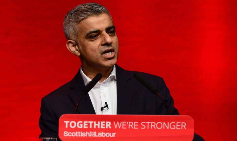 Sadiq Khan speaking at Scottish Labour party Conference in February