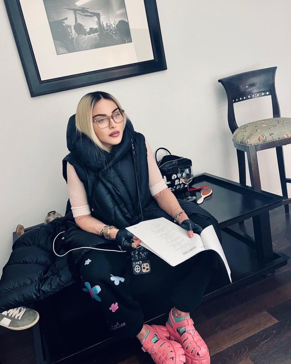 Madonna sits down with script