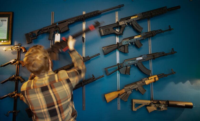 CARSON, CA - JANUARY 18: Jack Brandhorst is the owner of Red Rifle Ltd., a boutique gun store in Carson. A debate took place in Torrance over whether the store was able to open in the city. Eventually, his permit was denied. Photographed on Wednesday, Jan. 18, 2023 in Carson, CA. (Myung J. Chun / Los Angeles Times)