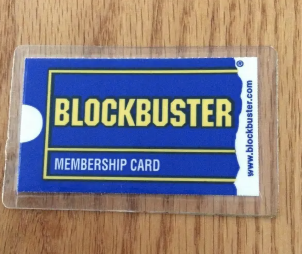 A Blockbuster membership card