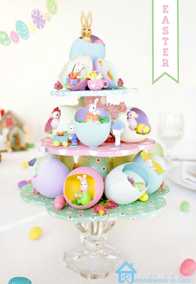 17) Tiered Easter Egg Tree