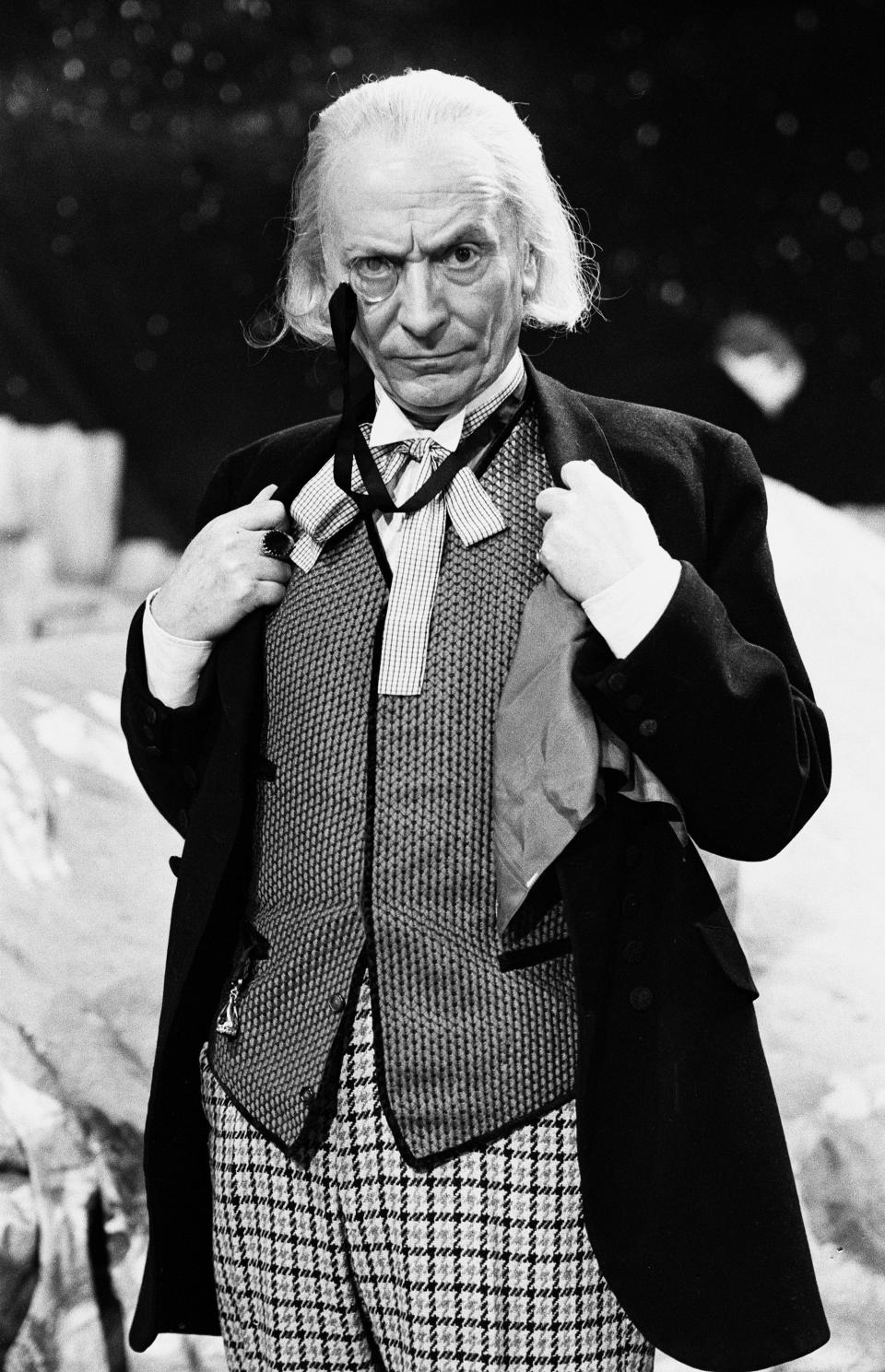 Actor William Hartnell - the first Doctor - pictured during rehearsals at Television Centre - Studio TC1 - 10th February 1965. (Photo by Sunday Mirror/Mirrorpix/Getty Images)