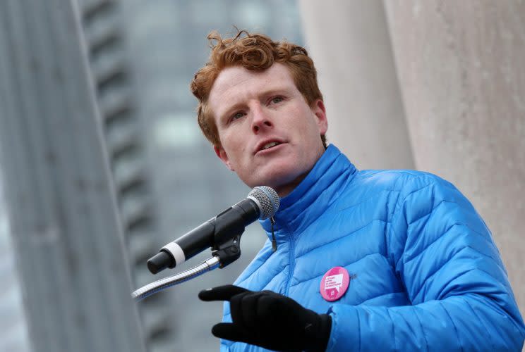 Rep. Joseph P. Kennedy III, D-Mass., addresses the crowd during a Stand With Planned Parenthood rally at Boston Common n March 4. (Photo: Craig F. Walker/The Boston Globe via Getty Images)