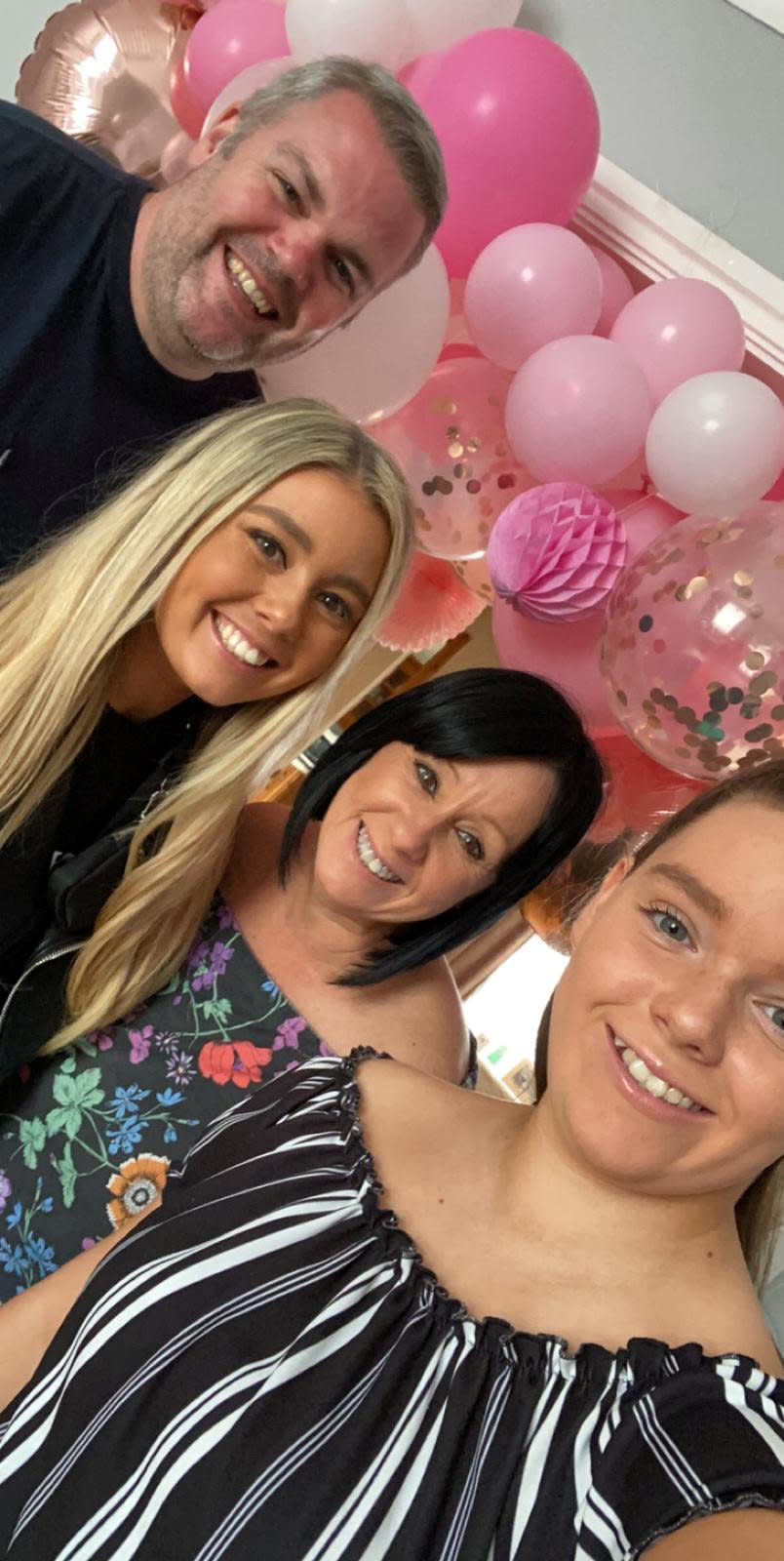 Amy Morgan enjoyed a few drinks with her parents and younger sister (SWNS)