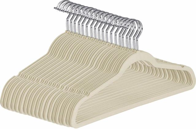 Clothes Hangers, 100 Count, Cream