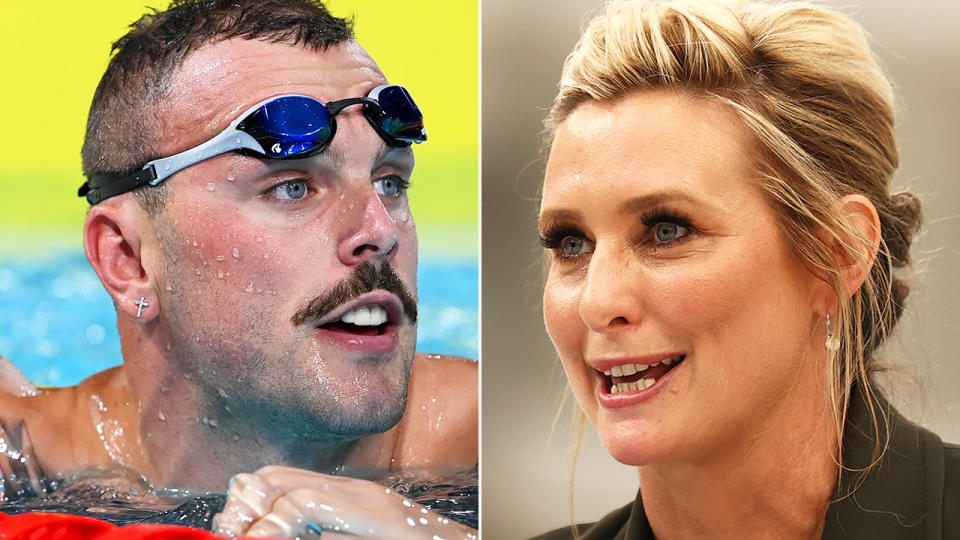 Kyle Chalmers and Johanna Griggs are pictured side by side.
