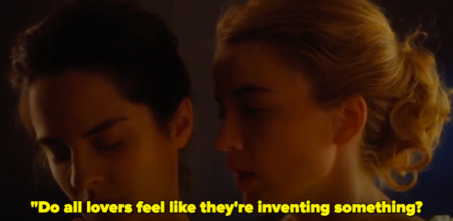 A woman asking another woman: "Do all lovers feel they’re inventing something?"