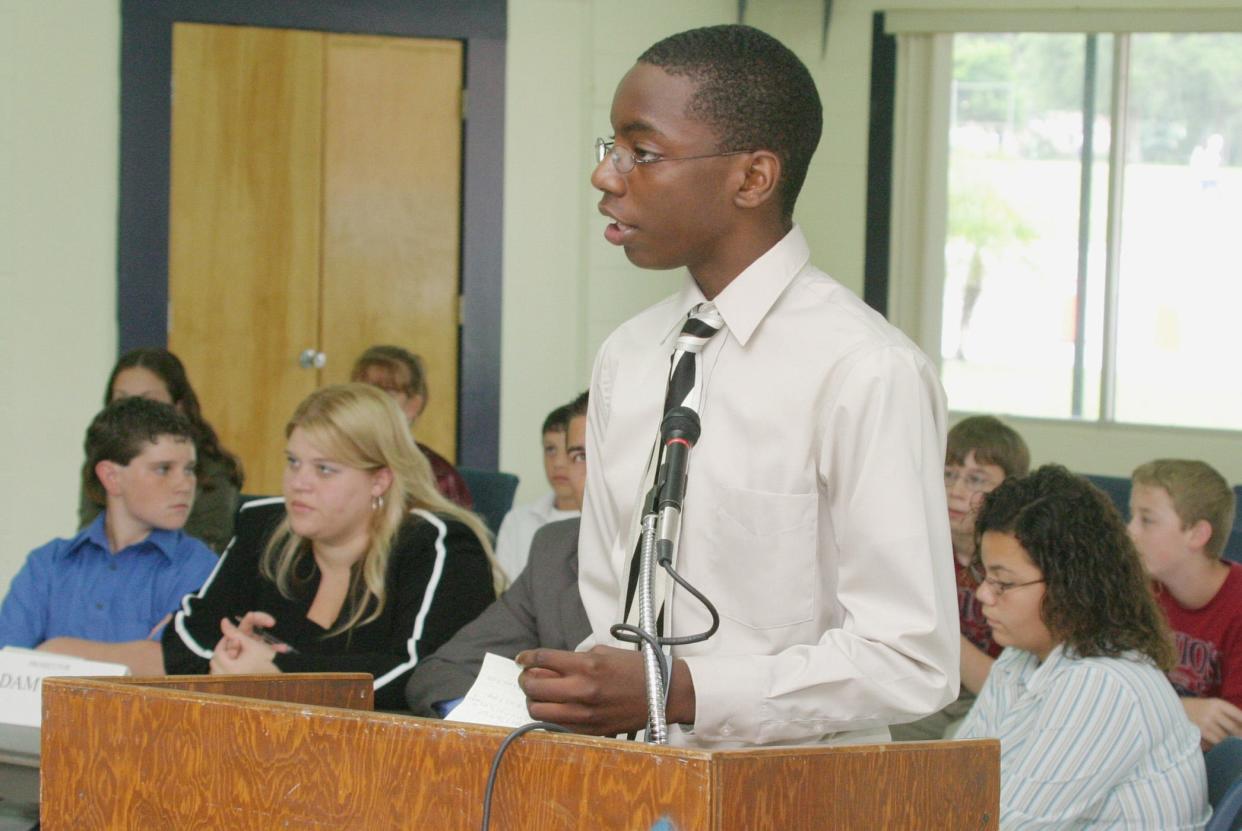 A mock trial at the Carver Recreation Center in Bartow in 2005. The State Attorney's Office for the 10th Judicial Circuit is accepting applications for its Youth Mock Trial to be held June 17-20 at the Polk County Courthouse. The program is open to students entering 11th and 12th grades.