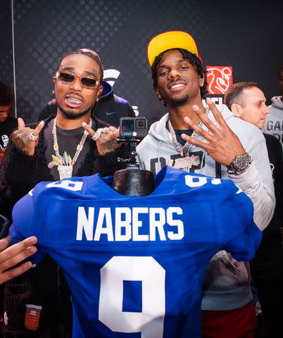 <p>Alex Subers / Fanatics</p> From Left: Quavo and Malik Nabers at NFLPA Rookie Premiere weekend