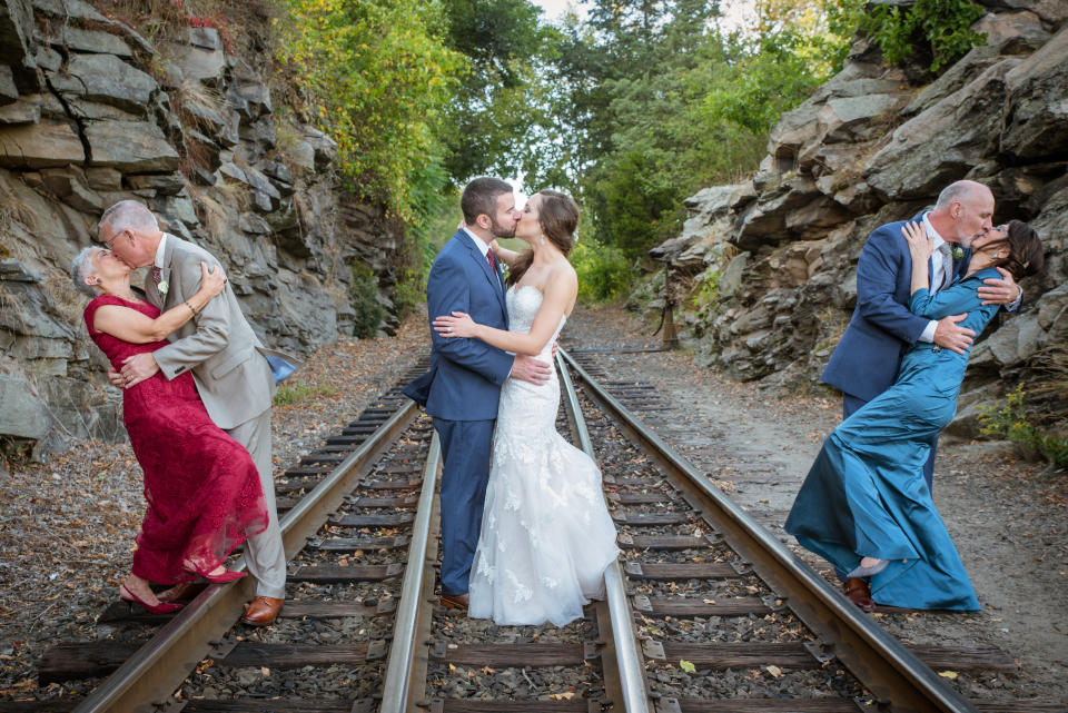 A married couple captured two generations of love in their wedding photos. (Photo: Ashley Abel Photography)