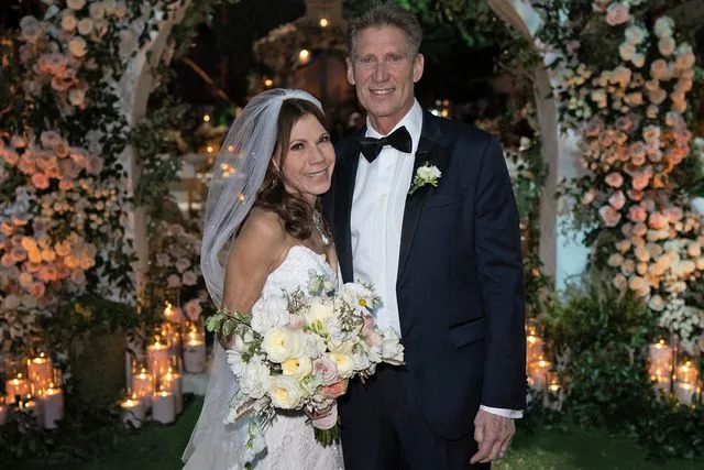 <p>John & Joseph Photography/Disney via Getty</p> Theresa Nist and Gerry Turner on their Jan. 4 wedding day