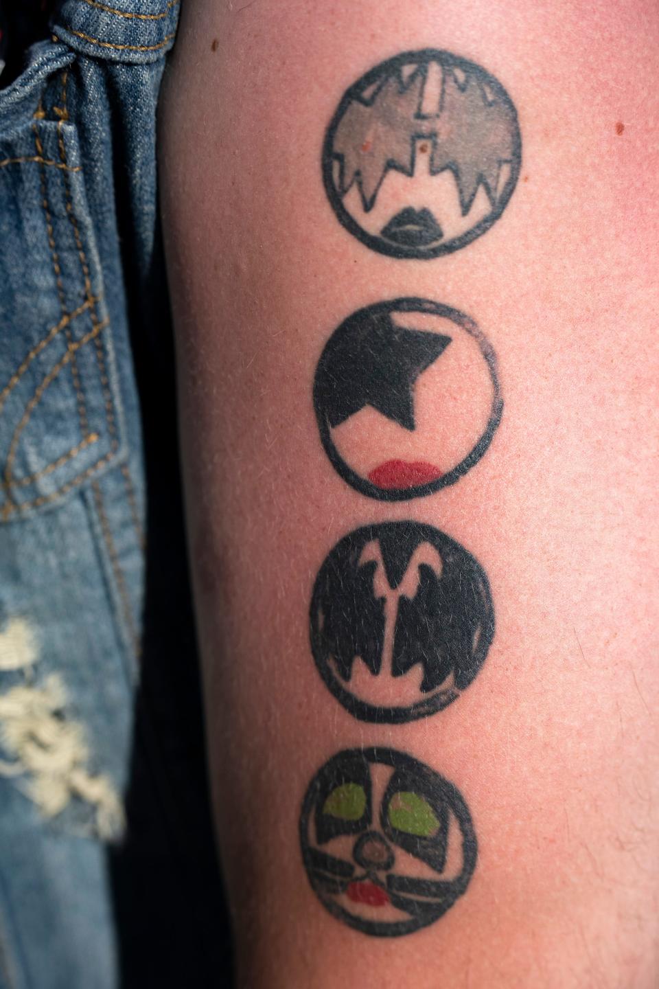 Dan Hilton displays his KISS tattoos during the Sonic Temple Art & Music festival at the Historic Crew Stadium. “One thing I learned about Ohio is it’s like diet New Jersey,” said Hilton, who drove 10 hours from New Jersey for the festival. “Pennsylvania is a weird state…it’s too wholesome. But Ohio and New Jersey are cut from the same cloth.”