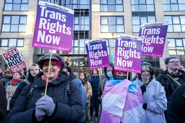 Trans rights protest