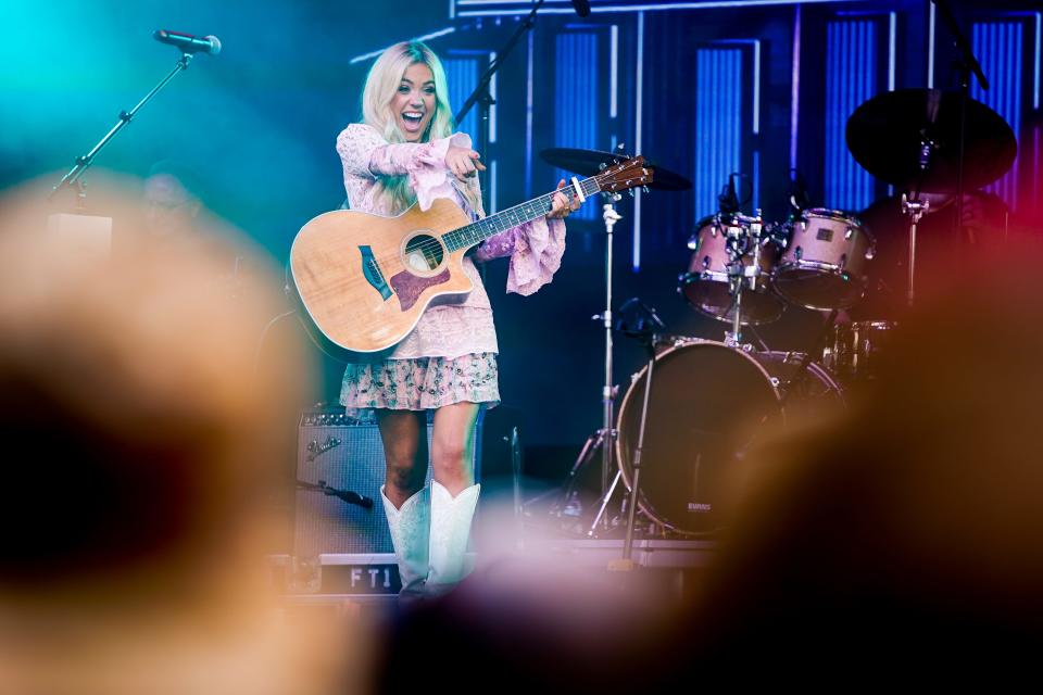 Megan Moroney performs during an Opry NextStage Live event at Lava Cantina in The Colony, Texas, Wednesday, May 10, 2023.