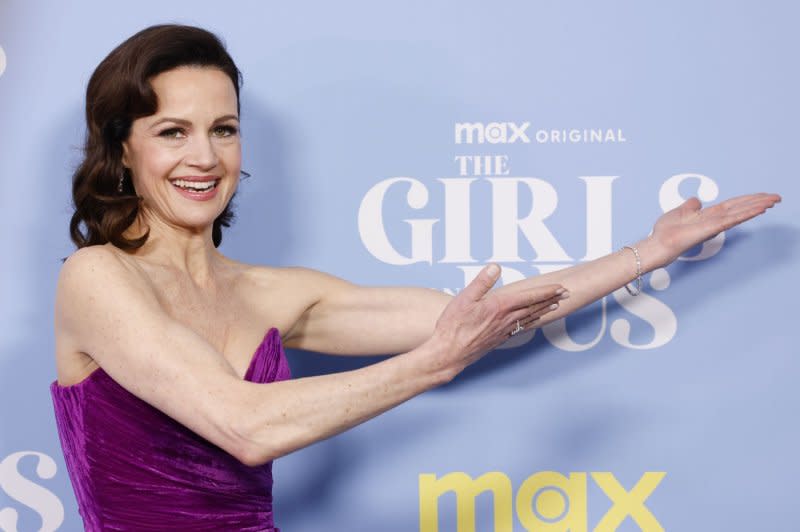 Carla Gugino arrive on the red carpet at Max's "The Girls On The Bus" New York premiere at DGA Theater on March 12. Photo by John Angelillo/UPI