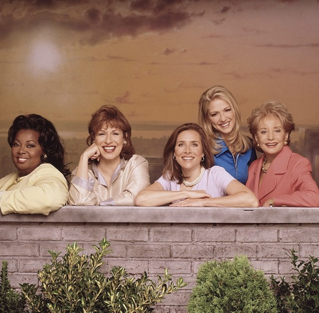 The original hosts of The View: Star Jones, Joy Behar, Meredith Vieira, Debbie Matenopoulos and Barbara Walters. (Photo: ABC)
