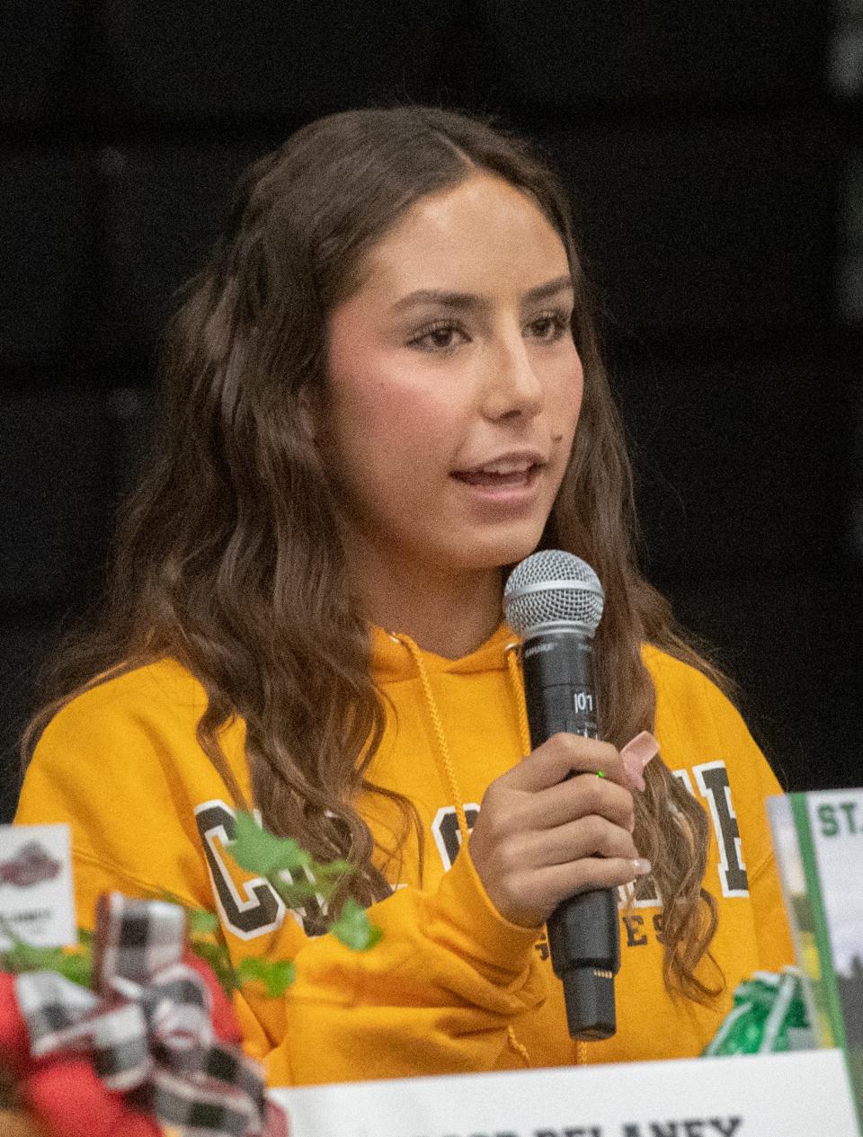 St. Mary's High School athlete Alyssa Polk has signed letter of intent to play soccer for Cal State Los Angeles during a ceremony at the school in Stockton on Apr. 17, 2024.