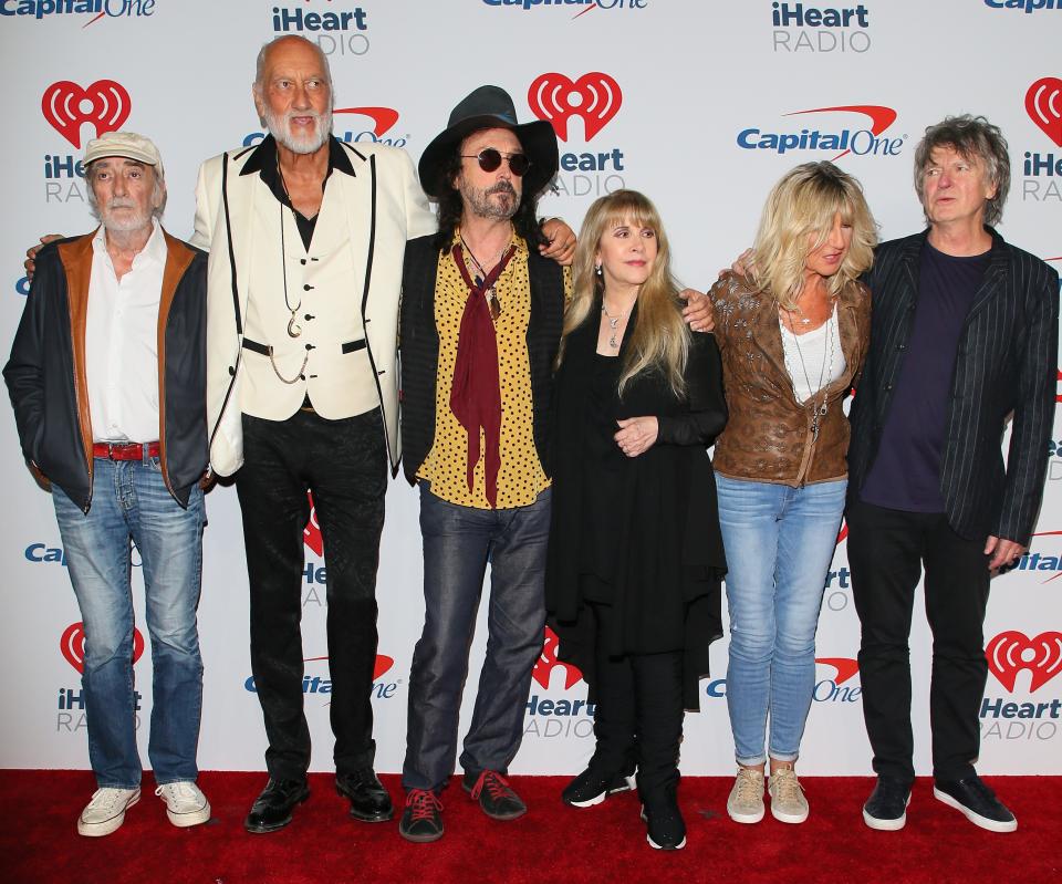 LAS VEGAS, NV - SEPTEMBER 21: John McVie, Mick Fleetwood, Mike Campbell, Stevie Nicks, Christine McVie and Neil Finn of Fleetwood Mac attend the 2018 iHeartRadio Music Festival at T-Mobile Arena on September 21, 2018 in Las Vegas, Nevada. (Photo by JB Lacroix/WireImage)