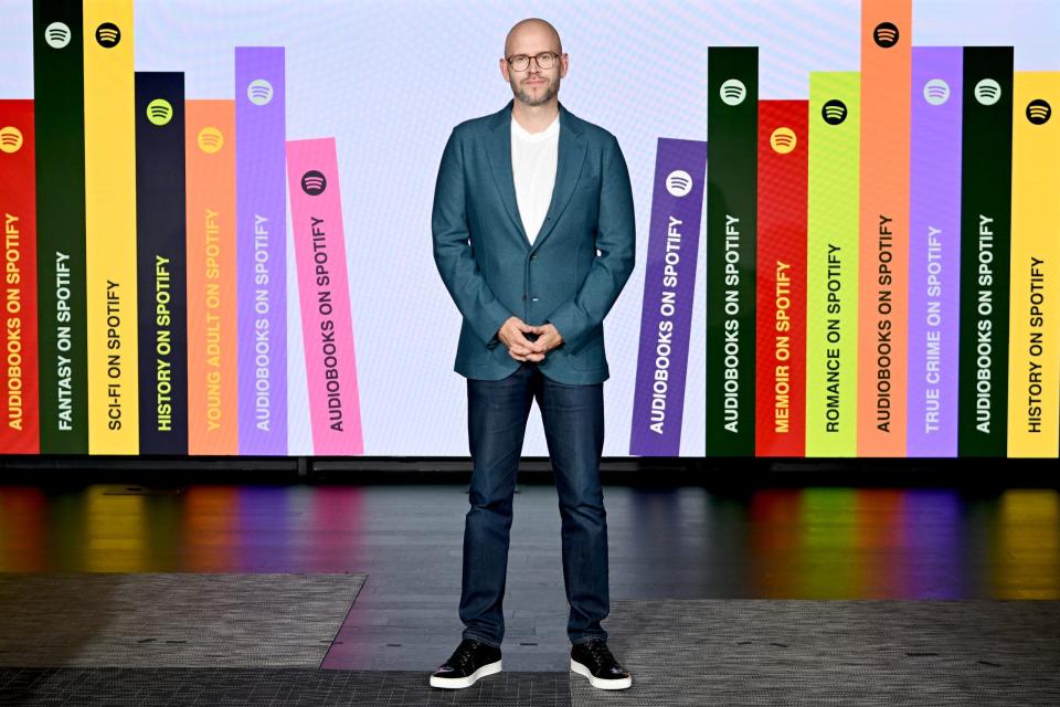 Spotify CEO Daniel Ek pictured here with the Spotify Audiobooks announcement.