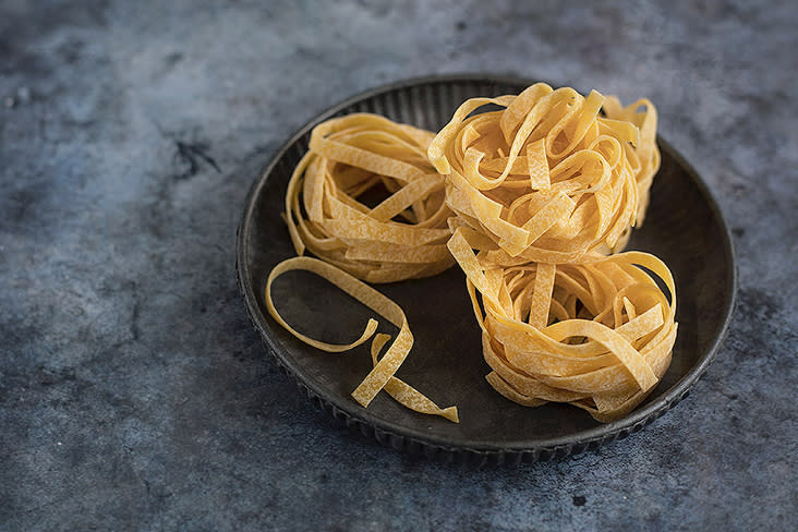 Use longer and wider types of pasta, such as tagliatelle and pappardelle.