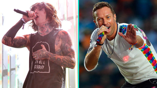 Bring Me the Horizon's Lead Singer Destroys Coldplay's Table at NME ...