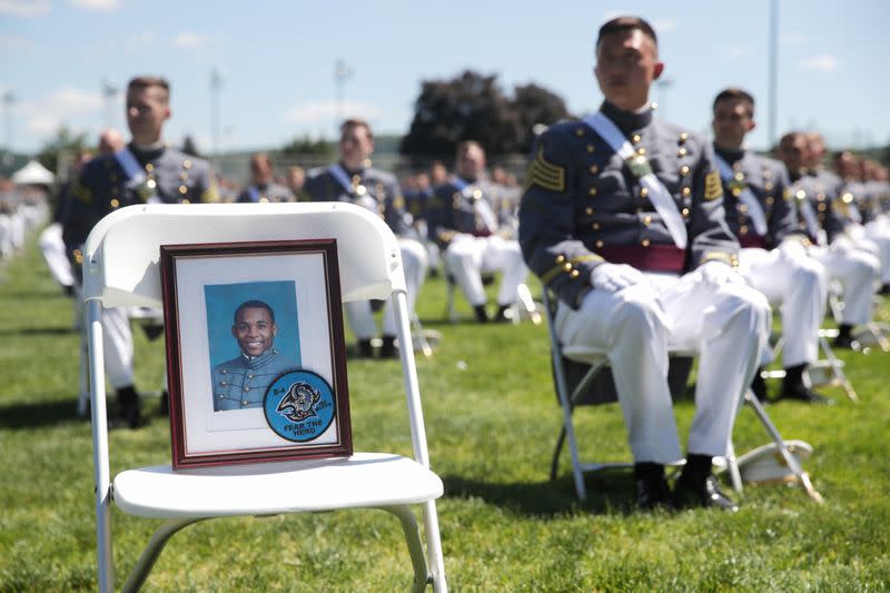 U.S. President Donald Trump delivers commencement address at the 2020 United States Military Academy Graduation Ceremony at West Point, New York