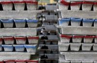 Stacks of leads bars, used for preparing FIAMM batteries, are seen as they are charged in this photo illustration taken at the battery maker's factory in Avezzano, near L'Aquila, November 28, 2014. REUTERS/Alessandro Bianchi