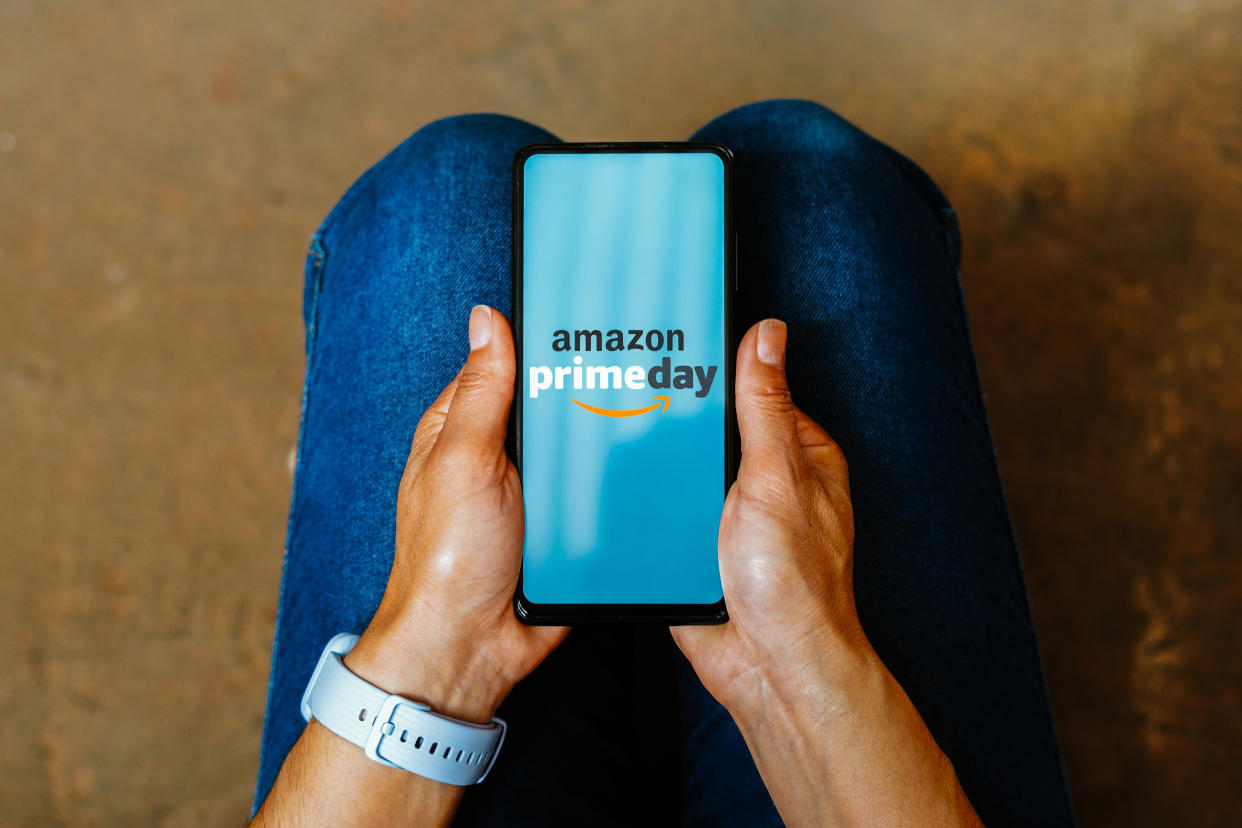 BRAZIL - 2023/07/03: In this photo illustration, the Amazon Prime Day logo is displayed on a smartphone screen. (Photo Illustration by Rafael Henrique/SOPA Images/LightRocket via Getty Images)