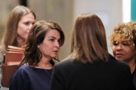 Actor Annabella Sciorra arrives to testify in the case of film producer Harvey Weinstein at New York Criminal Court in New York City