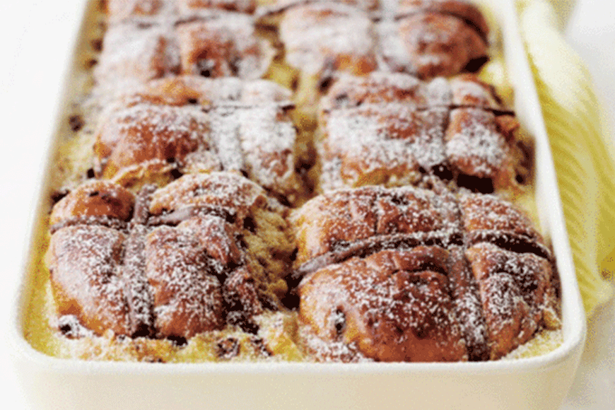 Impress your guests with this warming <a rel="nofollow" href="https://au.lifestyle.yahoo.com/food/recipes/r/5346872/hot-cross-bun-puddings/" data-ylk="slk:hot cross bun pudding;elm:context_link;itc:0;sec:content-canvas" class="link ">hot cross bun pudding</a> and indulge in hot cross buns in a way you've never indulged before.