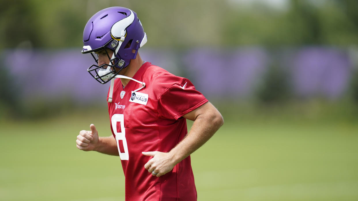 Minnesota Vikings quarterback Kirk Cousins (8) is entering his fifth season with the team. (AP Photo/Abbie Parr)