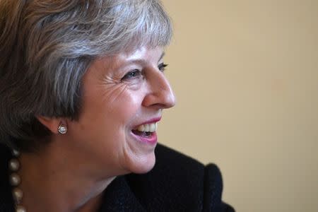 Britain's Prime Minister Theresa May visits Belleek Pottery, in St Belleek, Fermanagh, Northern Ireland, July 19, 2018. REUTERS/Clodagh Kilcoyne/Pool