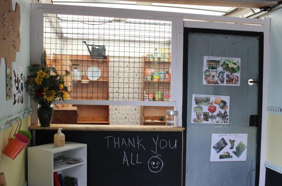 Lorry container turned into allotment trading hut