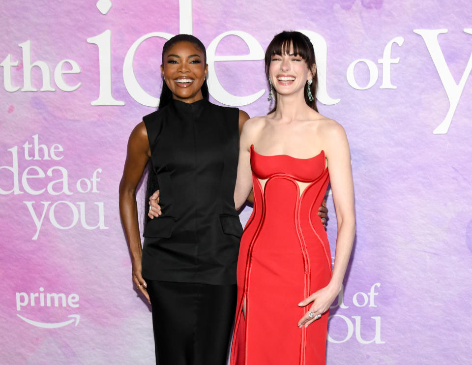 Gabrielle Union and Anne Hathaway at the premiere of "The Idea of You" held at Jazz at Lincoln Center on April 29, 2024 in New York City.