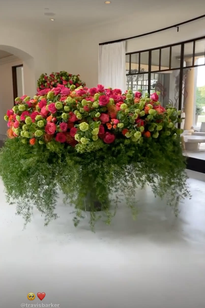 <p>And Barker's Mother's Day gift to Kardashian didn't disappoint, either! He showed her some love with huge arrangements of roses and peonies that Kourtney showed off on Instagram. </p>