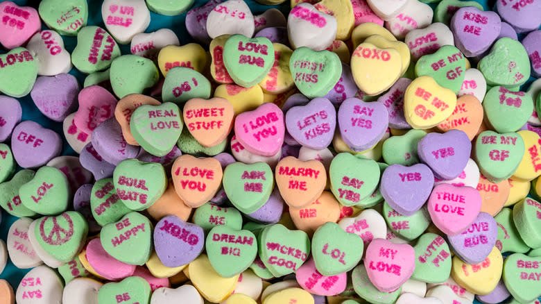 Valentine conversation heart candies