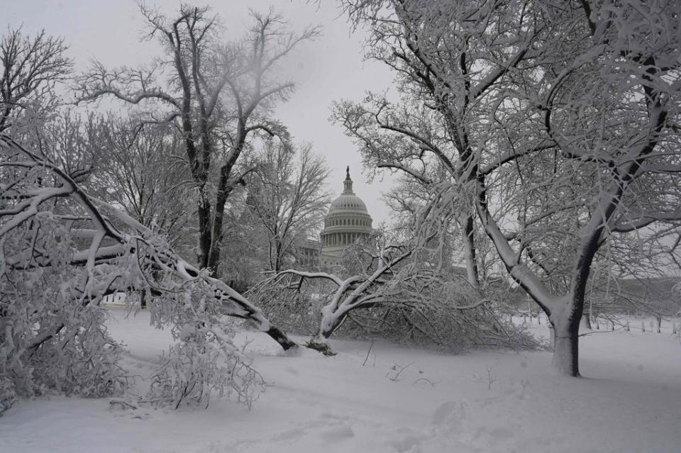 The US Capitol is pictured after a winter storm over the capital region on January 3, 2022 in Washington, DC.