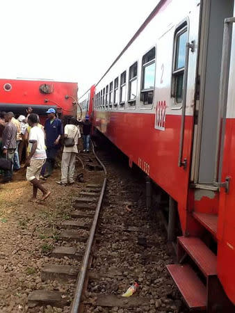 A derailed train is seen in Eseka, Cameroon, October 21, 2016. REUTERS/Mahamat Mazou Aboubakar