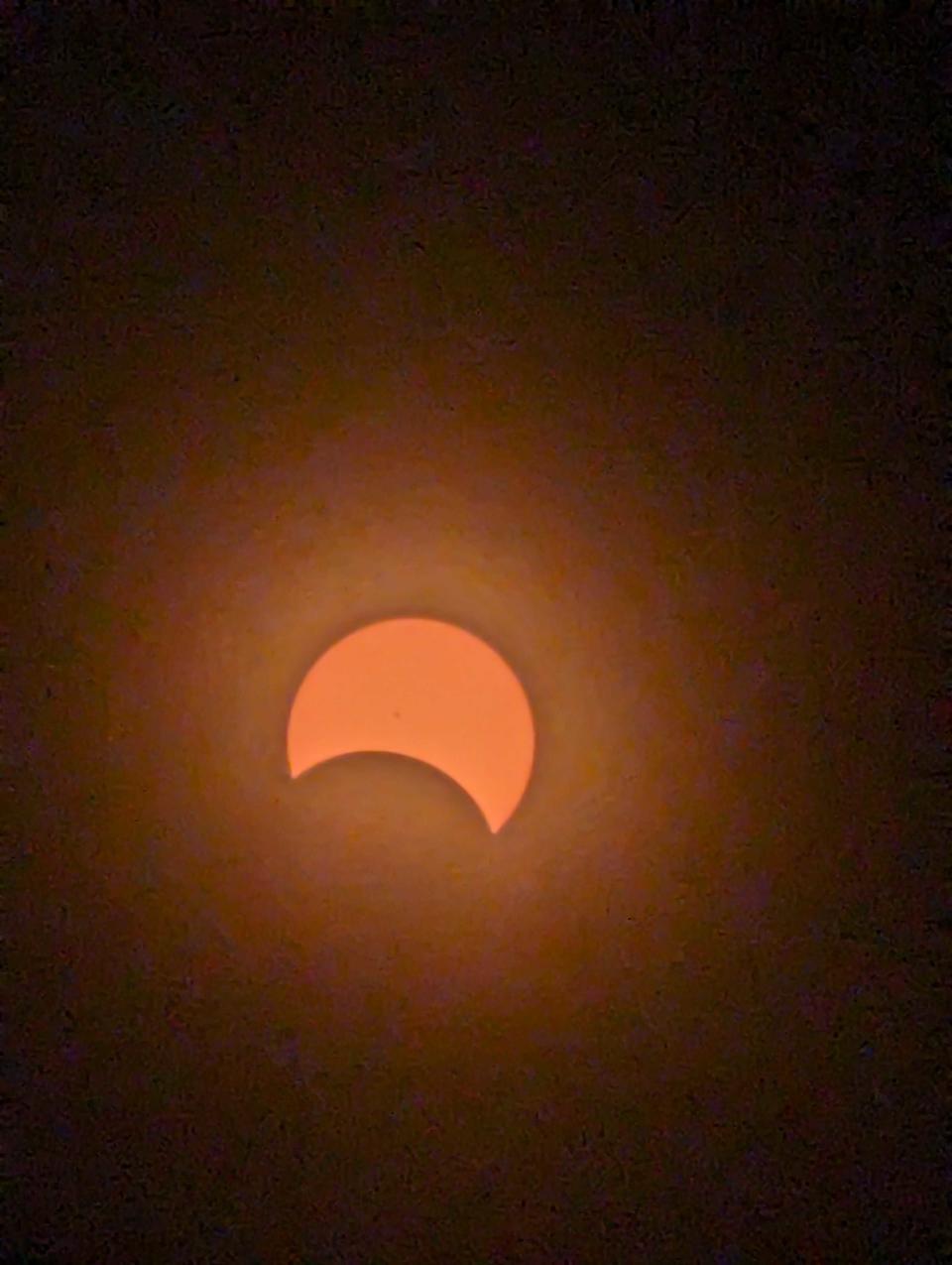 The April 8 eclipse taken from a Pixel 7 Pro