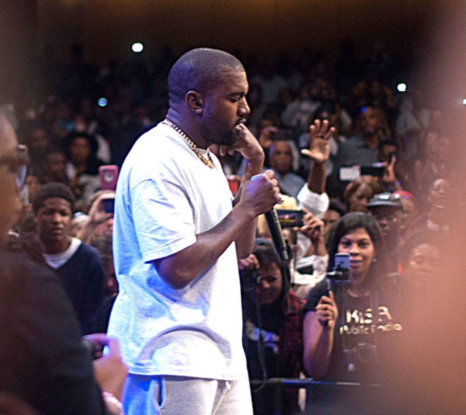 Kanye West at New Birth Missionary Baptist Church in September | Myles Oblitey/SplashNews.com