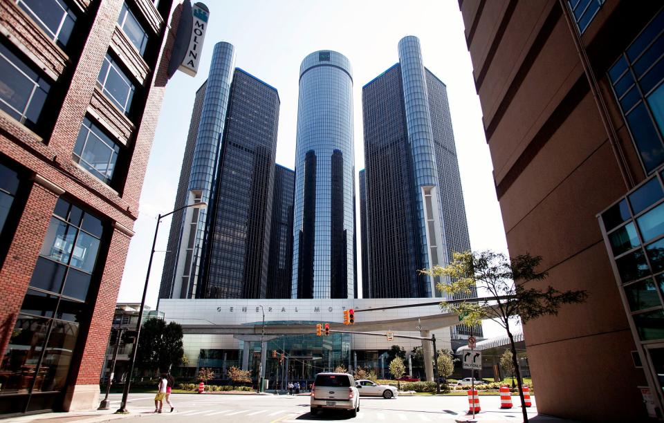  General Motors’ headquarters in Detroit. Auto experts argue the U.S. will always win in the fight for business because the headquarter of several major carmakers are located there.