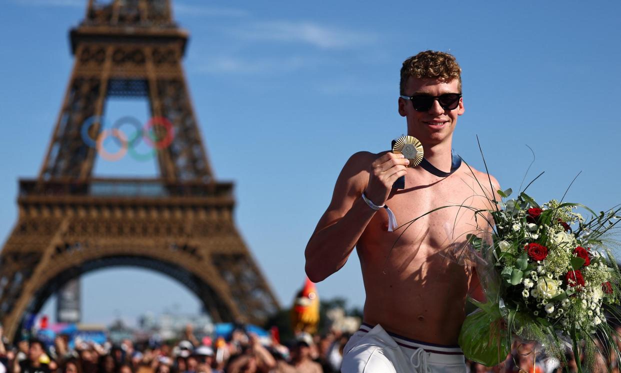 <span>Léon Marchand was an irresistible force for France during a spectacular Olympic Games.</span><span>Photograph: Tingshu Wang/Reuters</span>